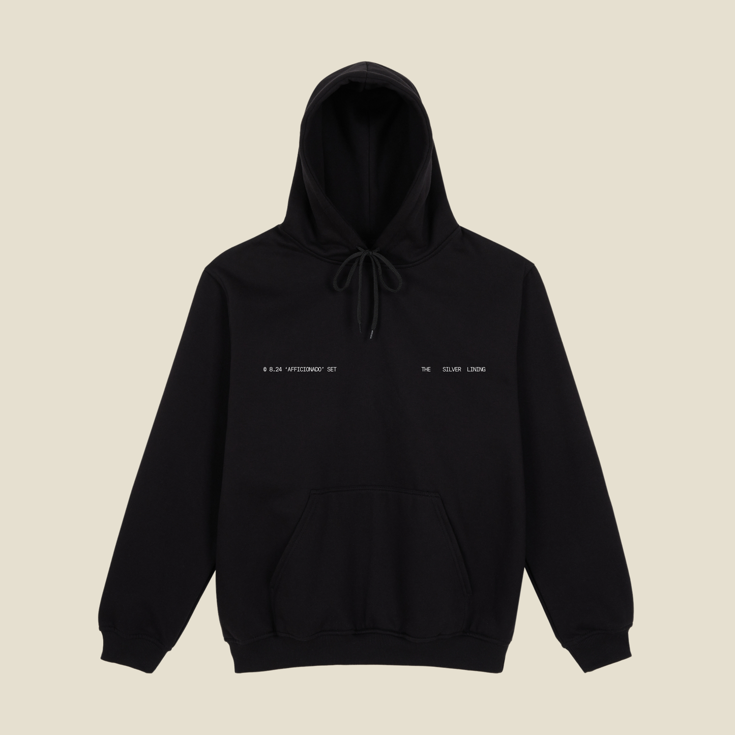 'afficionado' hoodie. black.