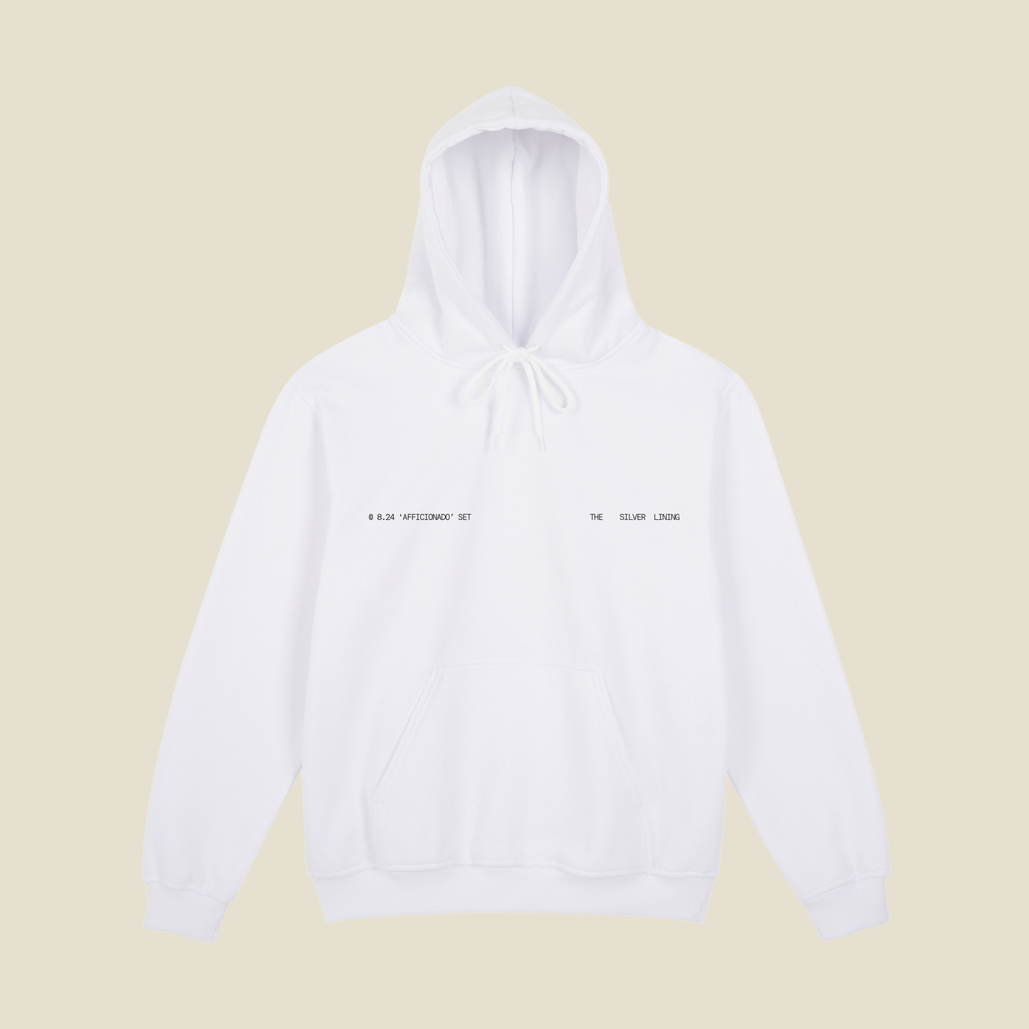 'afficionado' hoodie. white.