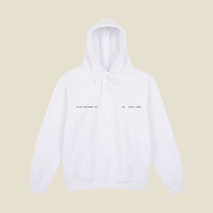 'afficionado' hoodie. white.