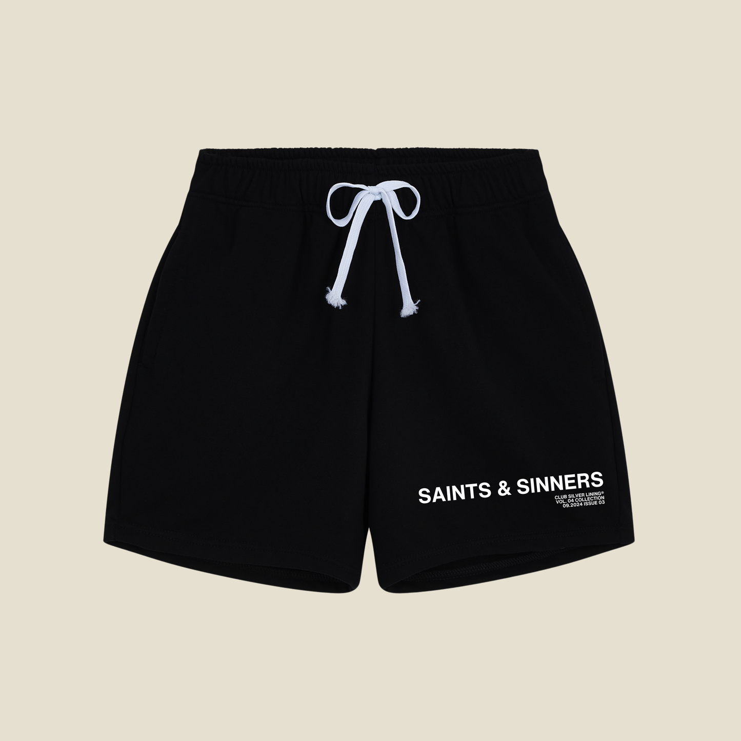 'sinners club' shorts